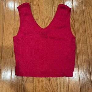 Olivaceous Bold Red Knit Tank Top
